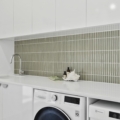 Raku Greige Speckle Laundry Splashback