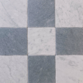 Checker Tumbled Bardiglio w Tumbled Carrara