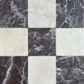 Checker Tumbled Botticino w Tumbled Moritz Marone