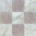 Checker Tumbled Calacatta Crema w Tumbled Rosso Crema