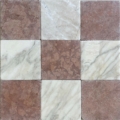 Checker Tumbled Calacatta Crema w Tumbled Rosso Verona