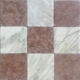 Checker Tumbled Calacatta Crema w Tumbled Rosso Verona