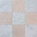 Checker Tumbled Crema marfil w Tumbled Carrara