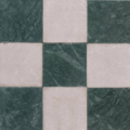 Checker Tumbled Crema marfil w Tumbled Indian Green