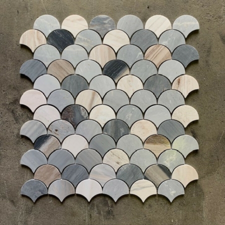 AZURE SANDSTONE FISHSCALE MOSAIC 240X246