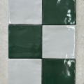 Riad Green and White Checkerboard