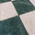 Checker Tumbled Crema marfil w Tumbled Indian Green Detail