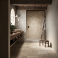 Trani Stone Avorio French Pattern Bathroom